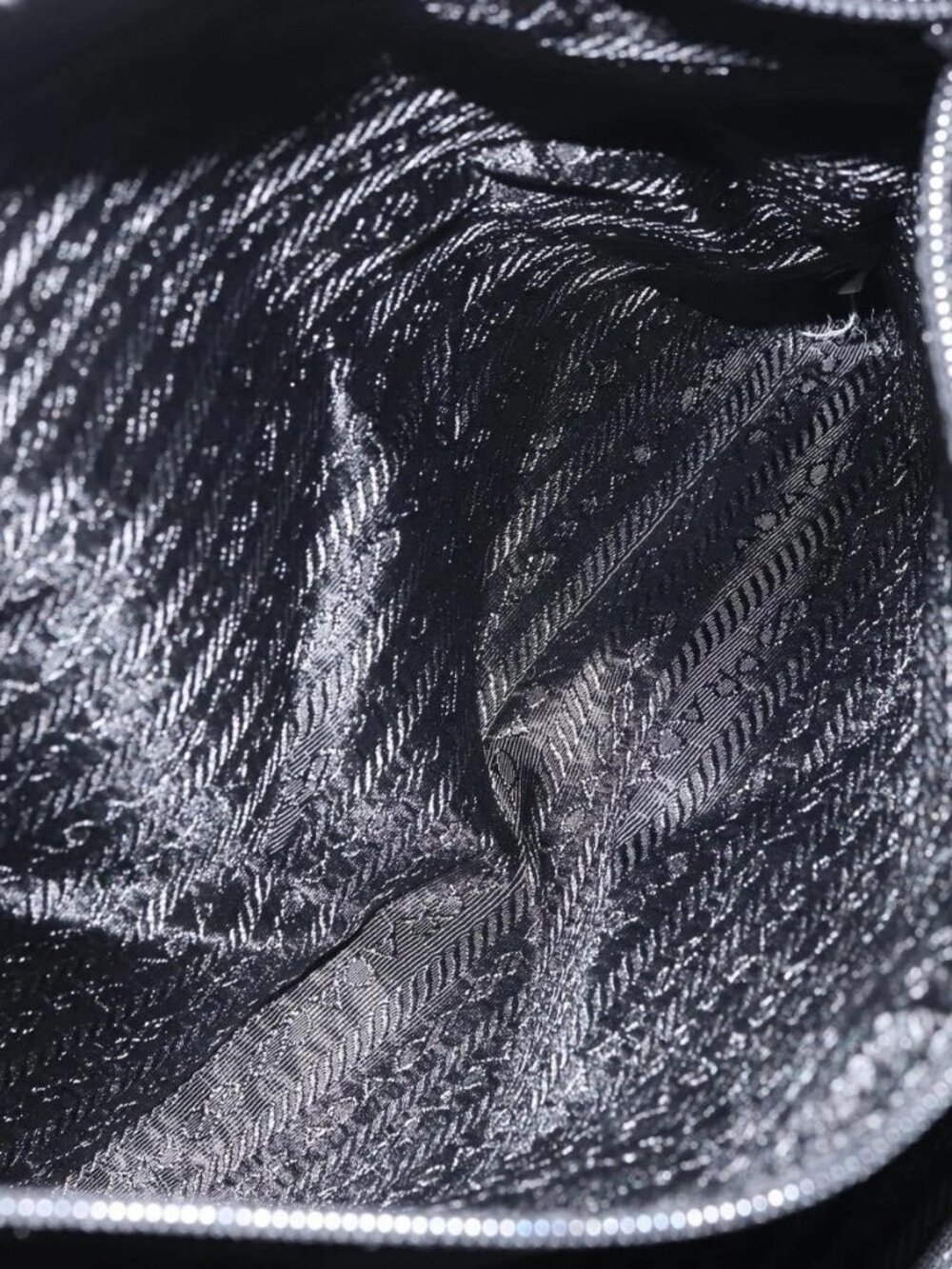 PRADA Tote Bag Nylon Black Silver Auth 158528 - Picture 12 of 16